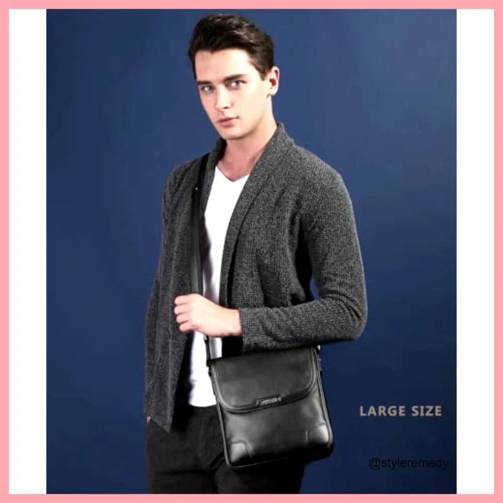Full Grain Cowhide Messenger Bag for Tablets and Business Work